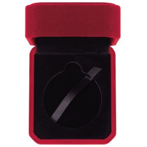 Aspire Velour Medal Box Burgundy – 50mm