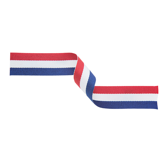 TD-LMR1 Narrow Medal Ribbon Red/White/Blue - 30x0.4in - The Trophy Store