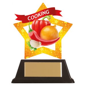 Chef/Cookery Trophies Acrylic Star Cooking Trophies 100mm high FREE Engraving 