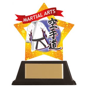 Mini-Star Karate Acrylic Blue Plaque 100mm