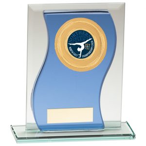Azzuri Wave Multisport Mirror Glass Award Blue & Silver – 125mm