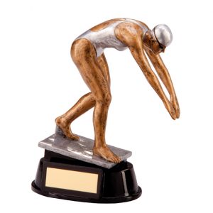 Brz/Gold Athletics Running Stopwatch On Podium Trophy 3 sizes free engraving & p 