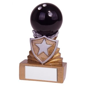 Ten Pin Bowling Wooden Shield Trophy,150mm,FREE Engraving PL15095C 