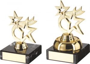 GOLD PLASTIC AND MARBLE ‘DANCING STAR’ TROPHY