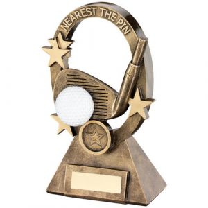 BZ/G/WH GOLF OVAL/STARS SERIES TROPHY – NEAREST THE PIN (1in CENTRE) 7.25