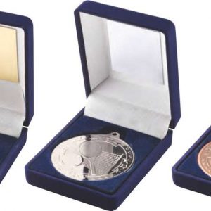 Tennis medals in blue case in 3 colours Engraving up to 30 Letters TY54