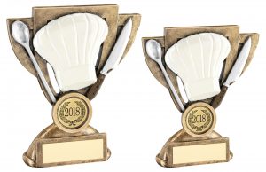BRZ/WHITE/SILVER COOKING MINI CUP TROPHY