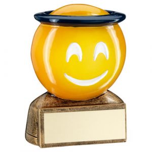BRZ/YELLOW/BLUE ‘HALO EMOJI’ FIGURE WITH PLATE – 2.75in