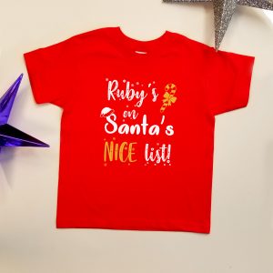 Personlised ‘Santa’s Nice List’ T-Shirt