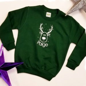 ‘Reindeer & Name’ Christmas Sweatshirt