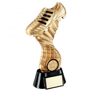 GOLD/BLACK FOOTBALL BOOT ON TWISTED NET