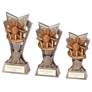 7in 1in CENTRE BRZ/GOLD FOOTBALL KICKED TO GOAL TROPHY 