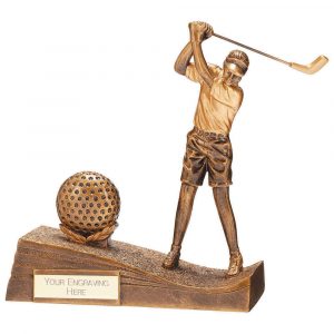 Horizon Golf Female Resin Figure Gold 195mm