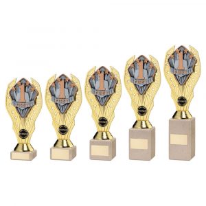 Gold First Disc On Cream Marble Trophy