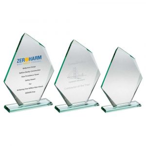 JADE GLASS OFFSET DIAMOND PLAQUE