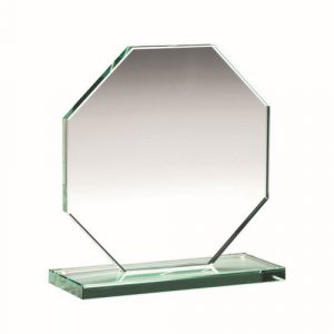 JADE GLASS OCTAGON PLAQUE (10MM THICK) - 4in